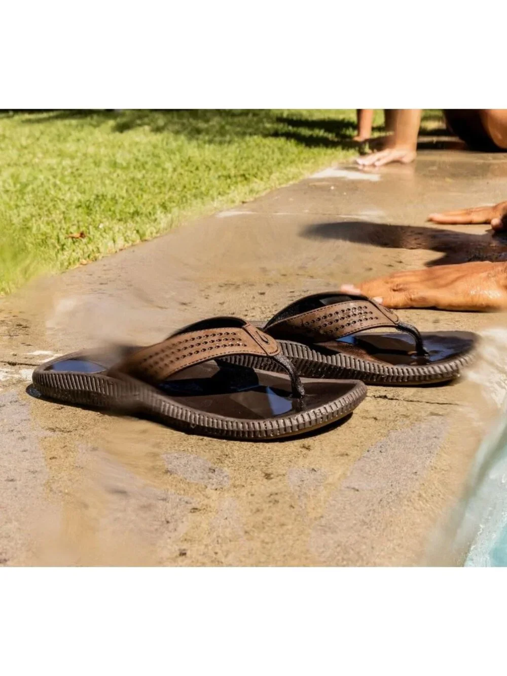 Men Dark Jawa Beach Sandals Water Resistant Flip Flop Arch Support&Comfort Fit